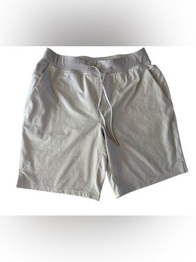 Lululemon Pace Breaker 9” Lined Shorts Bone Mens L Zip Pocket Summer Time